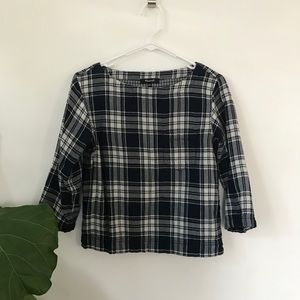 Cozy flannel plaid blouse